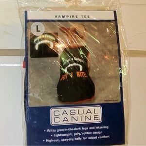 Casual Canine Vampire Tee Glow-in-the-Dark Dog Halloween Shirt